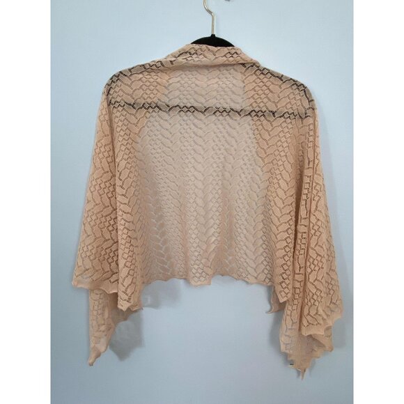 Vintage Abraham & Straus Light Pink Acrylic Open Knit Scarf / Wrap, 60s/70s - Picture 1 of 9